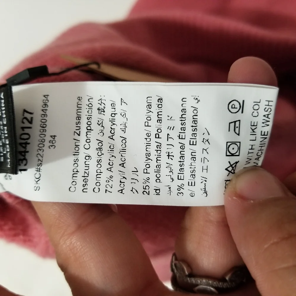 Pink Knitted  3/4 length Skirt women's size Large (322) - Picture 5 of 7